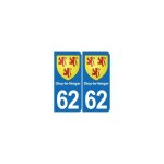 62 oisy - le - verger blason autocollant plaque stickers ville - couleur : droits - angles : droits