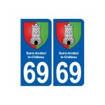 69 saint - andol - le - chteau blason autocollant plaque stickers ville - couleur : arrondis - angles ...