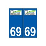 69 saint - and�ol - le - ch�teau logo autocollant plaque stickers ville - couleur : droits - angles : ...