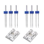 6pack double twin aiguilles aiguille froissée avec 2 pcs 9 rainure pintuck pied - de - biche pour couture ... 6pack double twin aiguilles aiguille froissée avec 2 pcs 9 rainure pintuck pied - de - biche pour couture ...