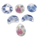 6pcs fleur a motifs en cramique breloques pendentifs emaill fabrication de bijoux trouver