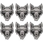 6pcs mignon loup cub patch t�te de loup fer sur applique diy t - shirt v�tements tissu autocollant (t�te ...