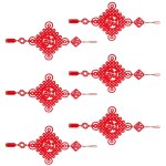 6pcs noeud chinois rouge diy fu pompon noeud pendentif jardin cour suspendu dcoration cadeau