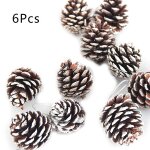 6pcs pine cones string pendentif bois naturel dcoration de sapin de nol home craft