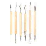 6pcs poterie argile sculpture outil professionnel double extr�mit� en bois poign�e en argile ensemble ...