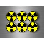 6x autocollant sticker voiture signe symbole radioactif biohazard zombie warning
