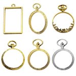 6x / set cadre en m�tal montre de poche breloques r�sine uv pendentif lunette cadre bricolage artisanat ...