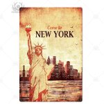 7. 8x11. 8 pouces - affiche vintage new york, plaque mtallique rtro britannique, caf, bar, maison, ...