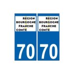 70 haute - sa�ne autocollant plaque immatriculation auto d�partement sticker bourgogne - franche - comt� ...