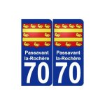 70 passavant - la - rochre blason autocollant plaque stickers ville - couleur : arrondis - angles : ...