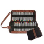 72 crayons de couleur avec sac a crayons en toile lavable enroulable pour un