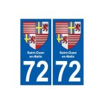 72 saint - ouen - en - belin blason autocollant plaque stickers ville - couleur : droits - angles : droits ...