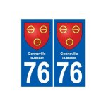 76 gonneville - la - mallet blason autocollant plaque stickers ville - couleur : droits - angles : droits ...