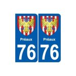 76 préaux blason autocollant plaque stickers ville - couleur : arrondis - angles : arrondis 76 préaux blason autocollant plaque stickers ville - couleur : arrondis - angles : arrondis