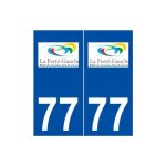 77 la fert - gaucher logo autocollant plaque stickers ville - couleur : droits - angles : droits