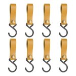 8 pcs en cuir s - hooks crochet en cuir, crochet a manteau pour suspendre (brun clair)