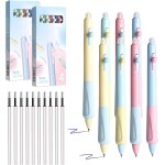 8 stylos effaables avec 10 recharges, 5 styles optionnels, 0, 5 mm, stylo a bille effaable, schage ...