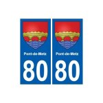 80 pont - de - metz blason autocollant plaque stickers ville - couleur : droits - angles : droits