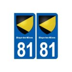 81 blaye - les - mines blason autocollant plaque stickers ville - couleur : arrondis - angles : arrondis ...