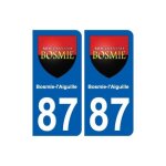87 bosmie - l'aiguille blason autocollant plaque stickers ville - couleur : arrondis - angles : arrondis ...