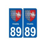 89 chablis blason autocollant plaque stickers ville - couleur : arrondis - angles : arrondis