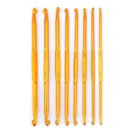 8pcs alumine dore double fin crochet crochet aiguille a tricoter ensemble tissage artisanat