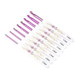 8pcs aluminium crochet crochet ensemble aiguilles a tricoter avec doux floral imprim poigne en plastique ...