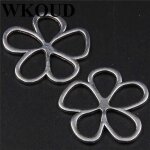 8pcs antique silver couleur creux fleur alliage pendentif diy breloques pour artisanat de bijouterie ...