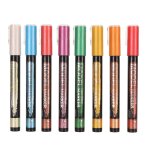 8pcs marqueurs m�talliques stylos ensemble polyvalent imperm�able a l'eau colorfast fine pointe m�tallique ...