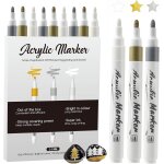 9 pices feutre acrylique peinture stylo, 3 couleurs marqueurs peinture acrylique pour roche, acrylic ...