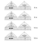 90 degrs double strip quilt ruler quilt rulers 6 - 18inch pochoir a coudre nouveau