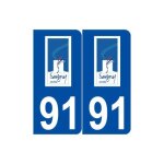 91 savigny - sur - orge logo autocollant plaque stickers ville - couleur : arrondis - angles : arrondis ...