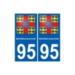 95 saint - brice - sous - for�t blason autocollant plaque stickers ville - couleur : droits - angles ...