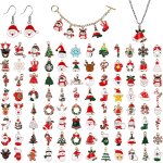 96 pcs nol pendentifs, alliage breloque charmes pour nol flocon neige bonhomme neige arbre chapeau ...