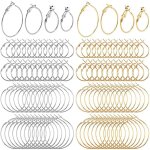 96pcs hoop boucles d'oreilles trouvaille, pour la fabrication de bijoux, or argent ouvert perles bricolage ...