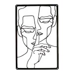 Abstrait portrait masculin art mural en mtal, durable dcoration murale oeuvre ornement maison pendaison ...