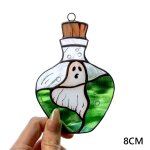 Acrylique fant�me vitrail fen�tre suspendu d�cor - pendentif color� fait a la main, 8cm 8cm, type a