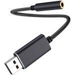 Adaptateur audio usb, adaptateur de prise audio usb vers 3, 5 mm, adaptateur audio de carte son externe ...