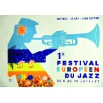 Affiche 1 er festival europ�en de jazz antibes le gap juan les pins