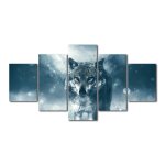 Affiche d'art mural de loup aux yeux bleus, peinture sur toile, images murales nordiques, d�cor de maison, ...