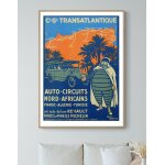 Affiche compagnie transatlantique auto circuits nord africains