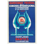 Affiche concours interr�gional de gymnastique et de musique nantes 1951