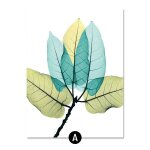 Affiches de dcoration nordique pour la maison, feuille verte, plantes aquarelles, toile, peinture artistique ...