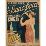 Affiche eau minrale source baron et limonade couzan