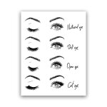 Affiche de types d'extensions de cils, maquillage de cils, toile d'art mural, impression moderne, image ...
