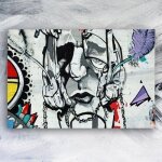 Affiches de graffiti pour visage abstrait, grande taille crative, peintures sur toile, imprims d'art ...