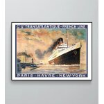 Affiche paris havre new york compagnie g�n�rale transatlantique