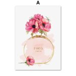 Affiches et impressions nordiques aquarelle paris parfum fleur toile peinture glace mur art photos pour ...