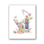 Affiches et imprims d'anatomie dentaire, peinture sur toile, art aquarelle, cadeau de dentiste, dcor ...