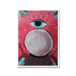 Affiches et imprims de boules de cristal, peinture sur toile rose vif et vif pour salon 40 * 40cm